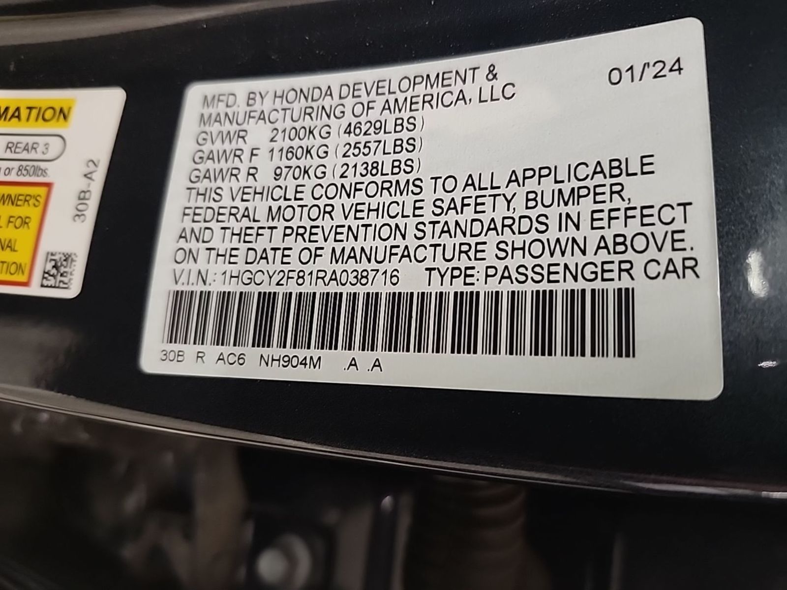 2024 Honda Accord Hybrid  Hybrid Touring FWD