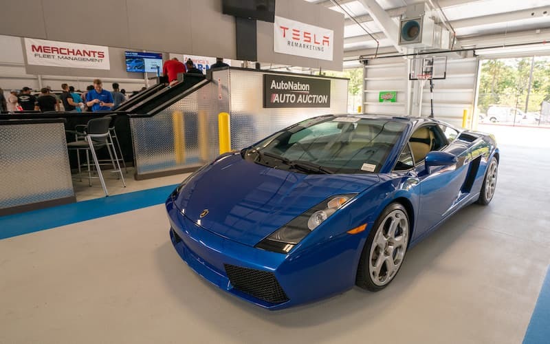 Blue Lamborghini Gallardo at AutoNation Auto Auction Atlanta