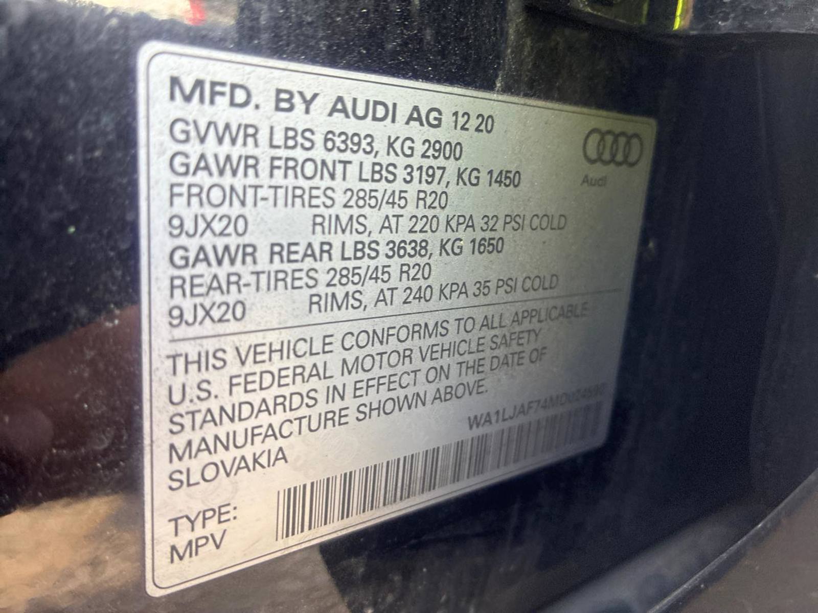 2021 Audi Q7  Premium Plus AWD